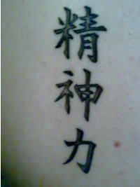 Kanji tattoo design of inner strength